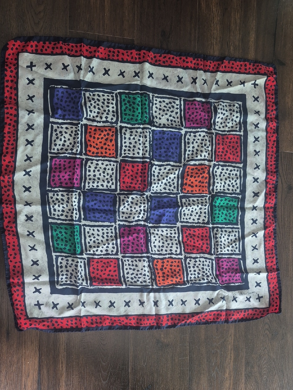Picasso Silk Scarf Multi Color, Nice Condition. Made In Italy.